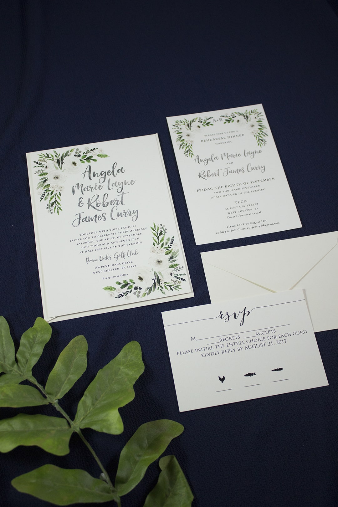 Design Inspiration Elegant Floral Wedding Invitation Suite