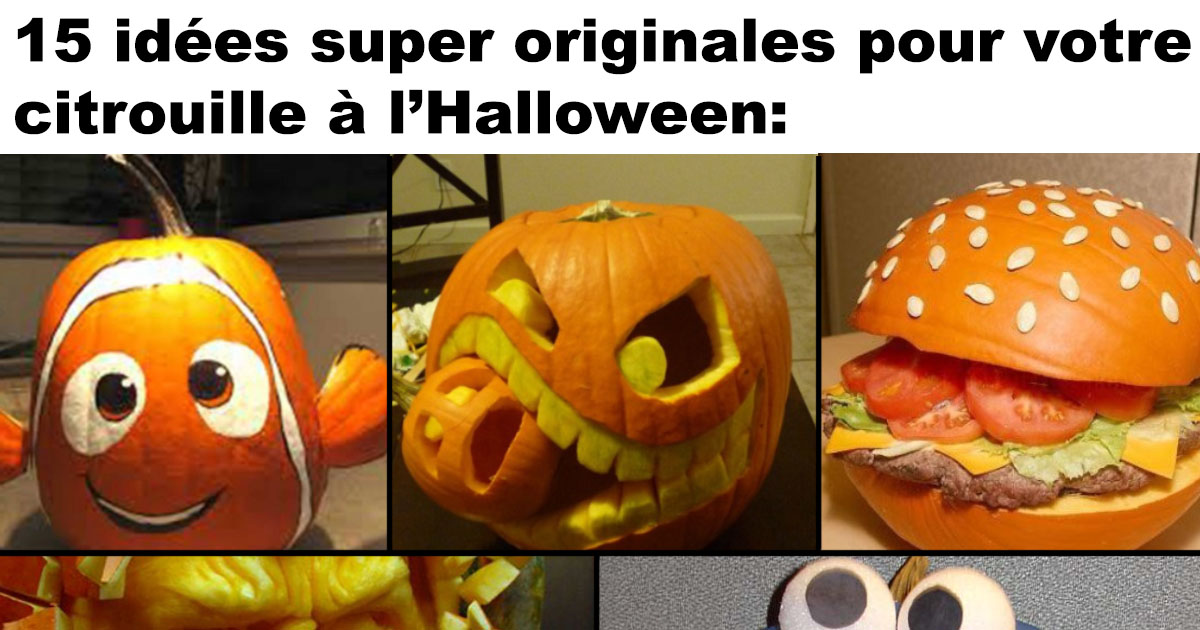 15 idées super originales pour votre citrouille à l’Halloween
