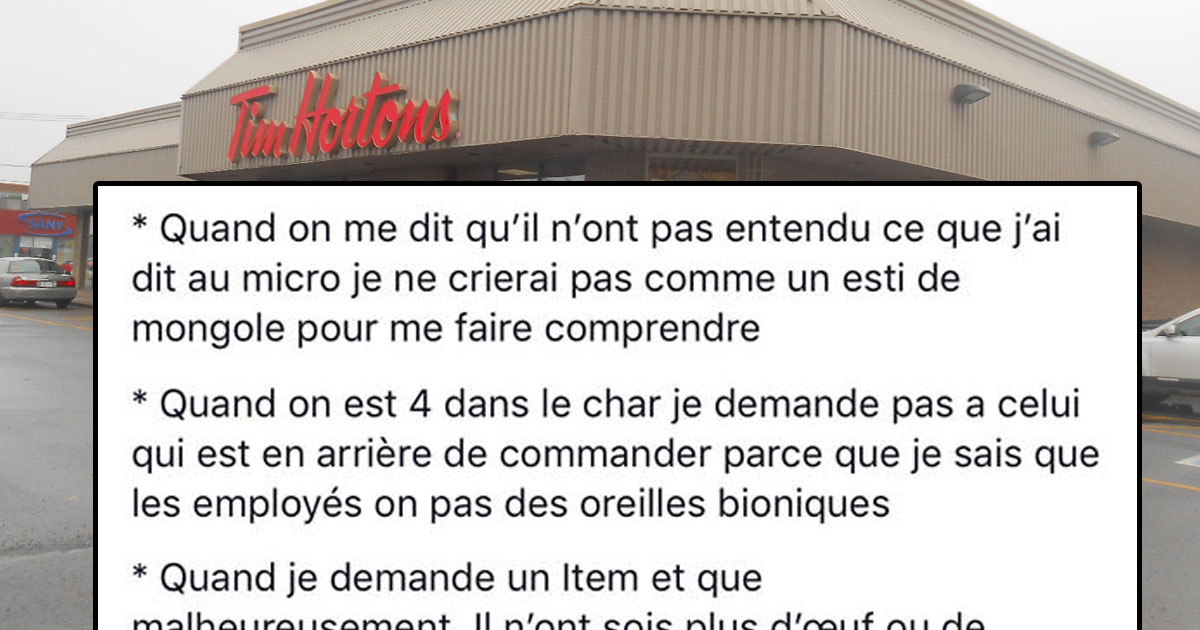 Une employée au Tim Hortons à Joliette explique comment être un bon