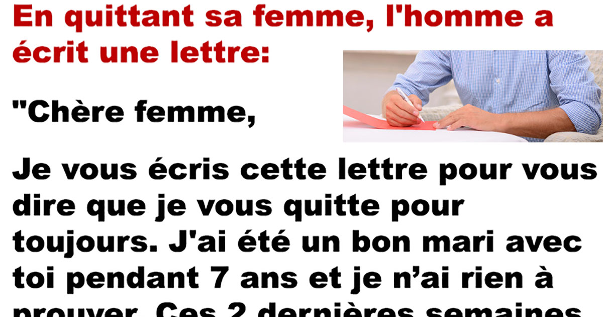 Un homme écrit une lettre à sa femme pour lui dire qu'il l'a trompé
