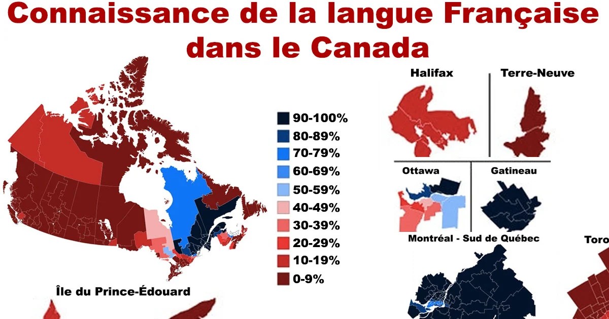 La connaissance de la langue Française partout à travers le Canada