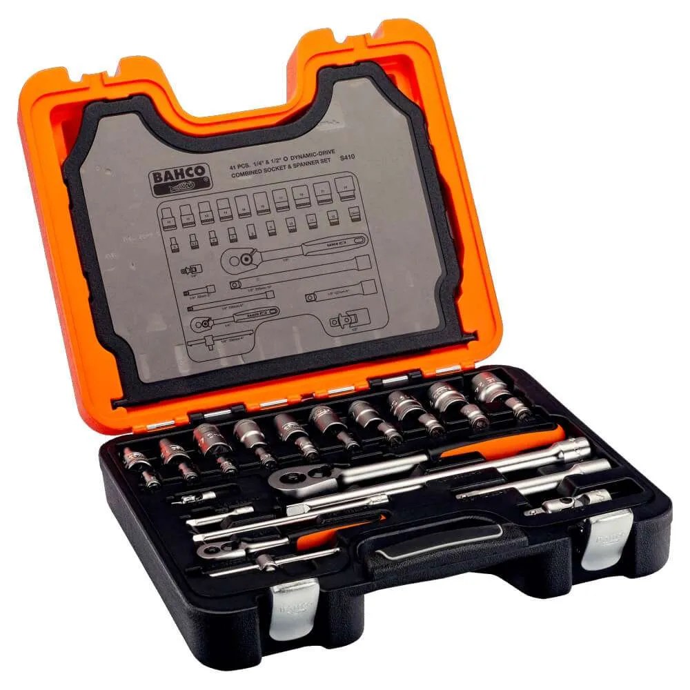 Bahco S910 Hexagon socket set 1/4 and 1/2 inch square drive size 432