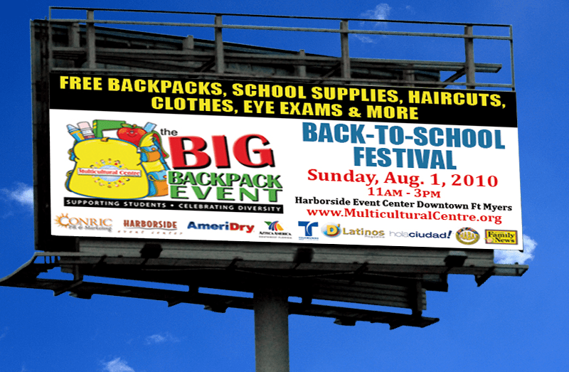 Big Backpack Billboard Advertisement CONRIC pr + marketing