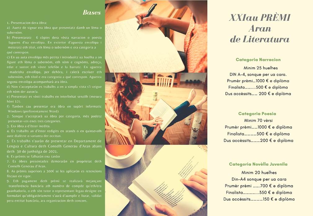El Conselh Generau D Aran Organitza Una Nova Edicio Del Concurs Literari Aran De Literatura Conselh Generau D Aran
