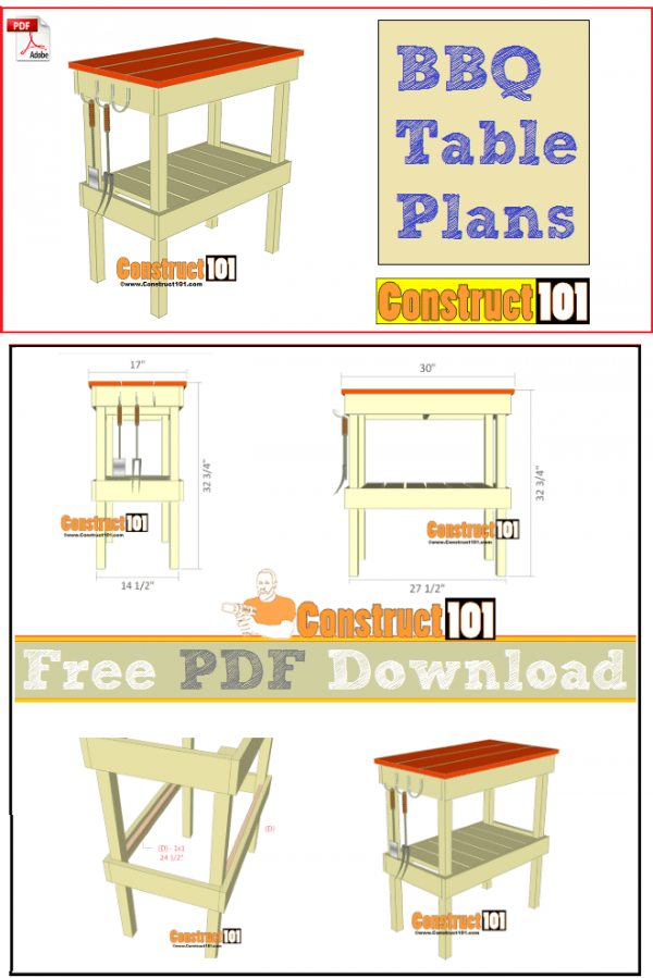 BBQ Table Plans PDF Download Construct101