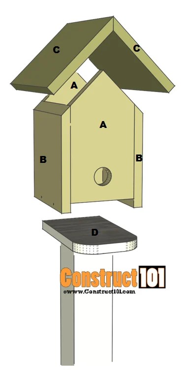 Bluebird House Plans - Illustrated Plans - Construct101