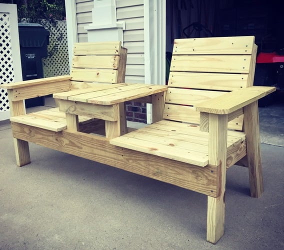 Double Chair Bench Plans StepByStep Plans Construct101