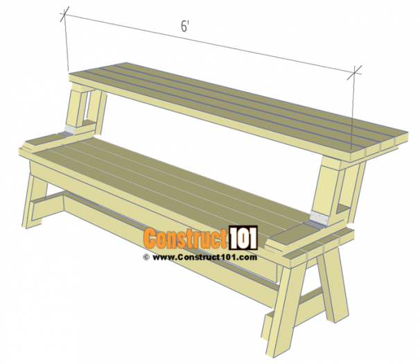 Folding Picnic Table Plans Easy To Build Projects Construct101