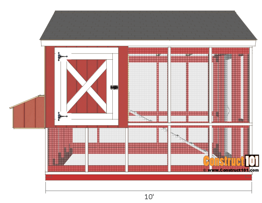 8x10 Chicken Coop Plans Gable Roof Free PDF Construct101