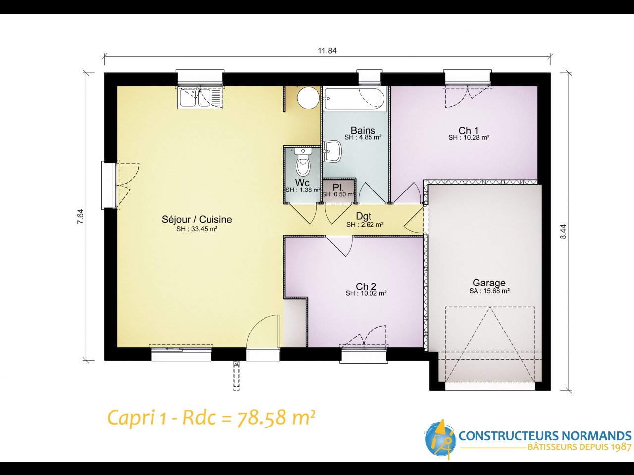 Plan Maison 2 Chambres 80M2 Plan Maison Pmr 80 M Ooreka / Plan maison