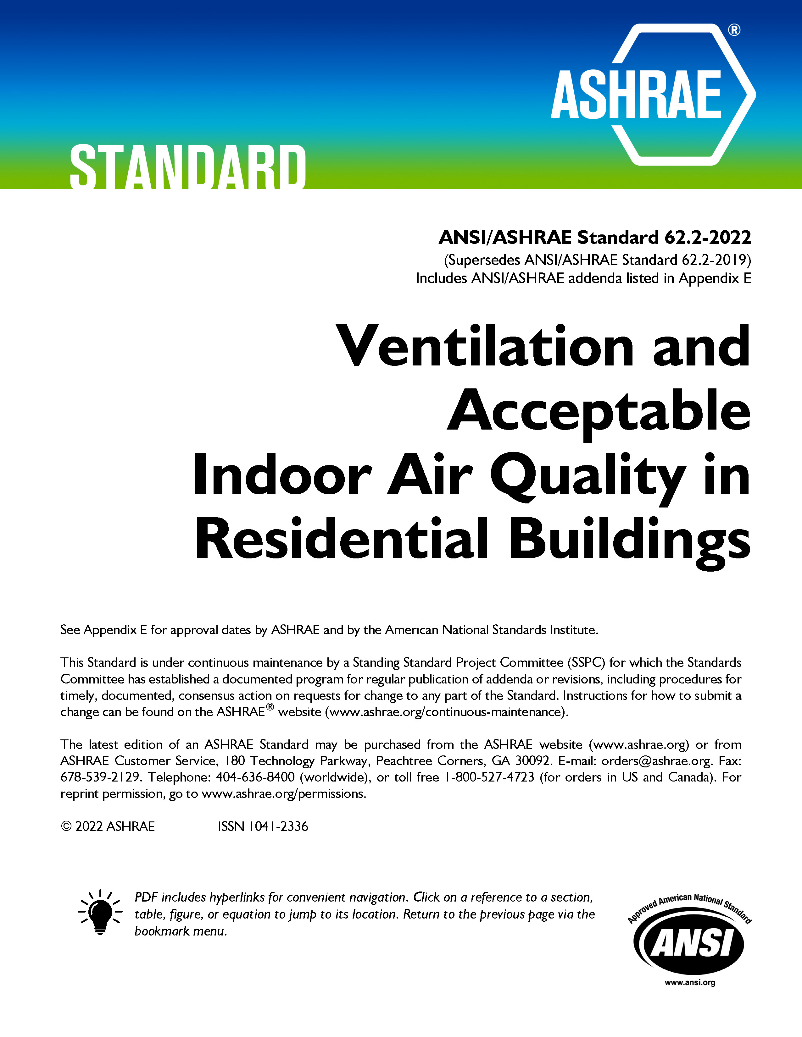 ASHRAE Standard 62.2-2022 Ventilation Acceptable Indoor Air Quality Low