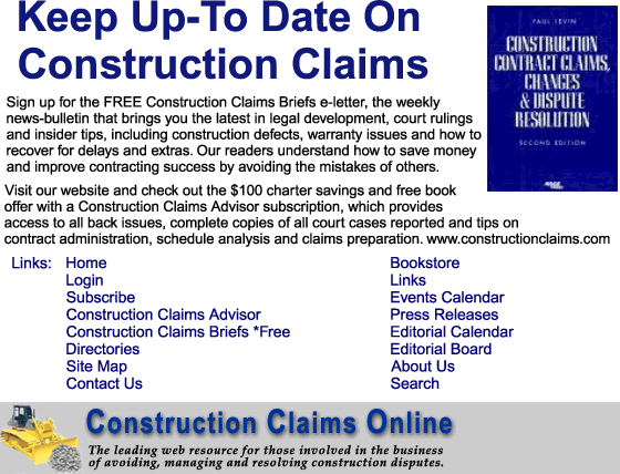 Construction Contract Claims, Changes and Dispute Resolution