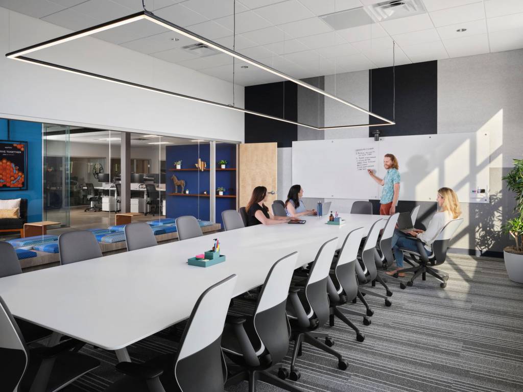 Office design blends rustic Texas and techie elements for an employee