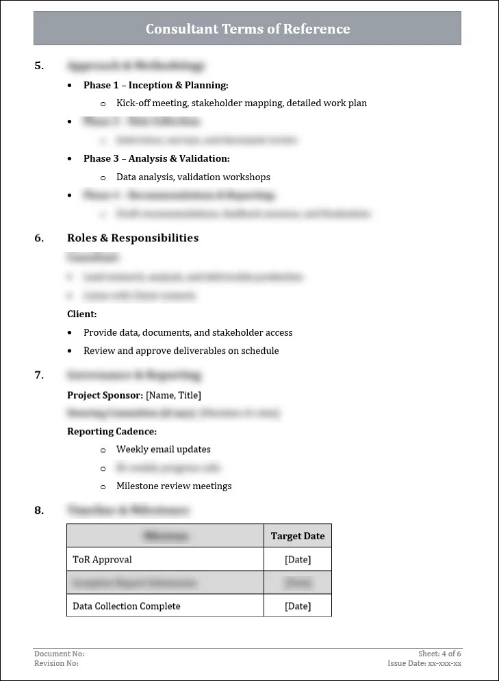 Consultant Terms Of Reference Template Free Download Consultant Docs