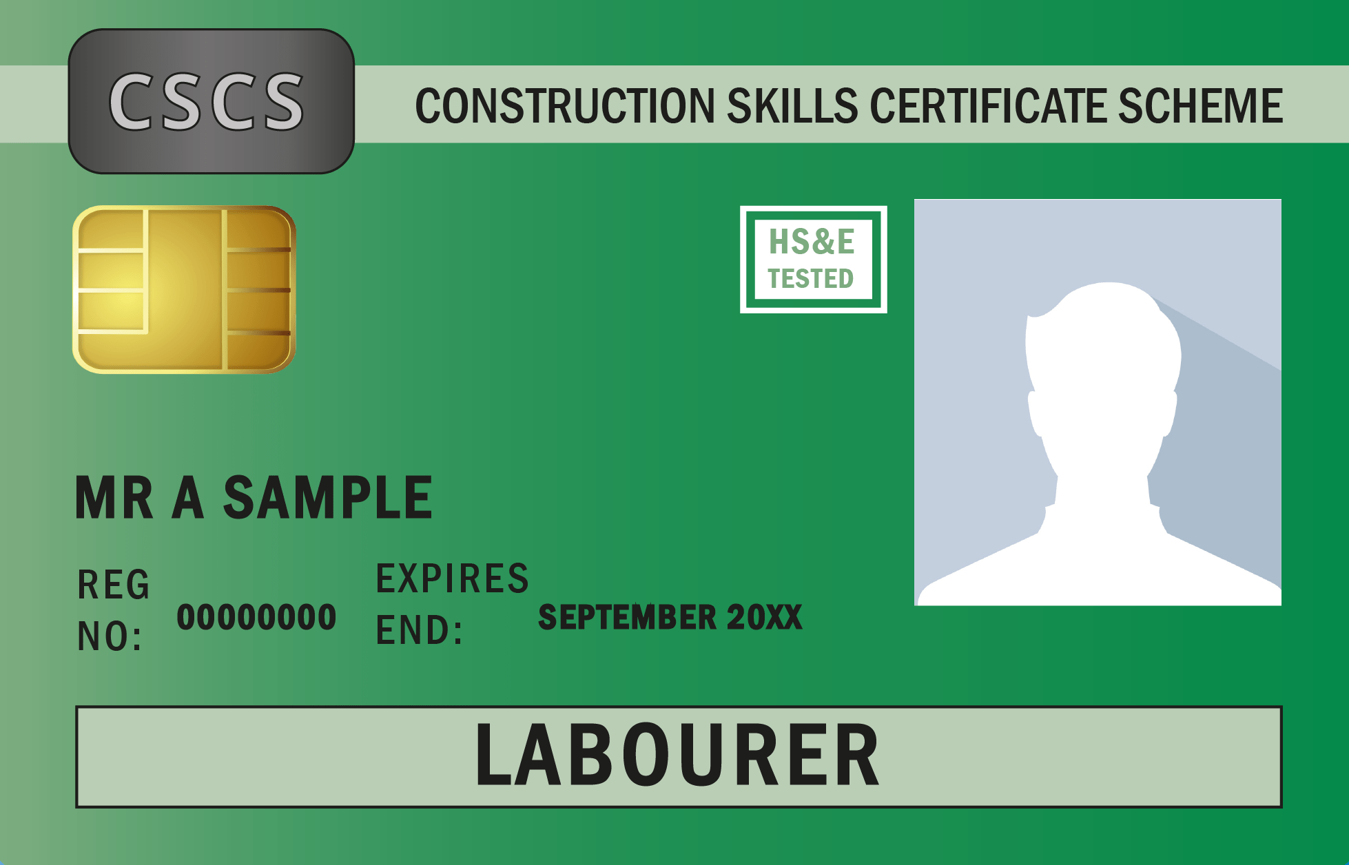 Ниво 1 Зелена CSCS карта за общ работник в строителството