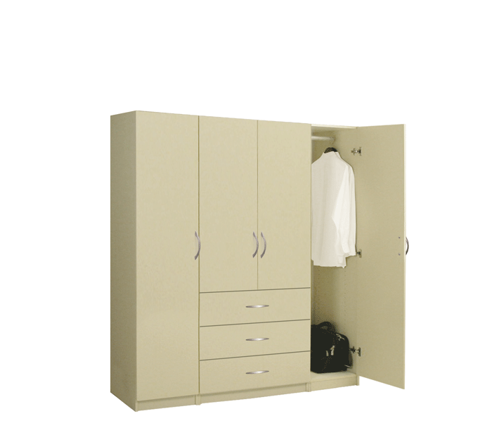 4 Door Set of Hanging and Exterior Drawer Wardrobe Closets Item 19665