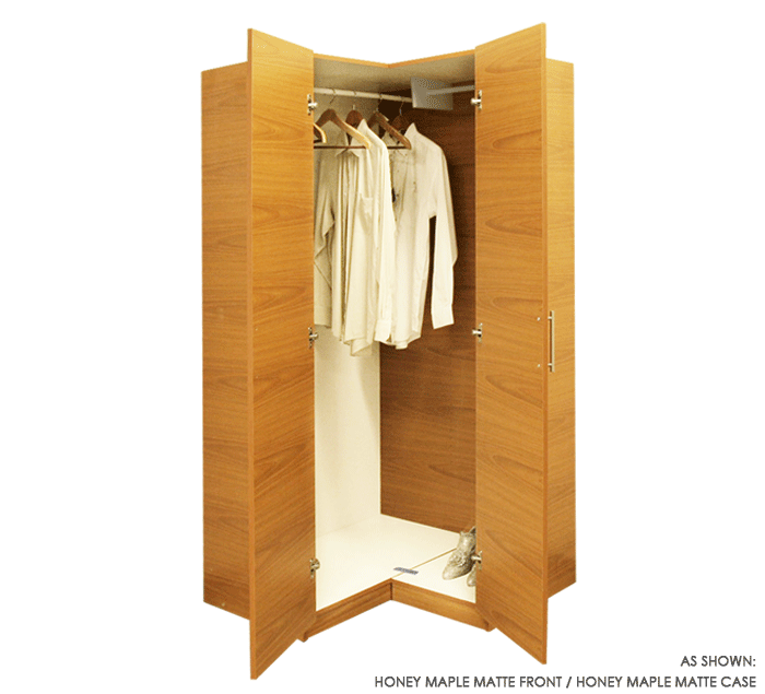 Corner Wardrobe Closet w/ 2 Doors and 2 Hangrods Item 6616