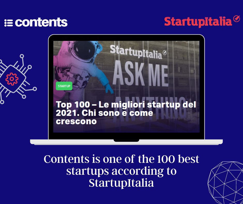 Contents is one of the 100 best startups of 2021 according to