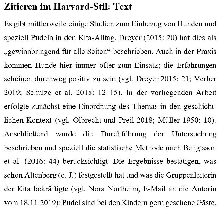 im Text Zitieren nach dem HarvardStil CONTEXTA Lektorat