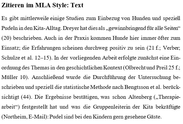 MLAStil besticht durch seine Kürze und Einfachheit