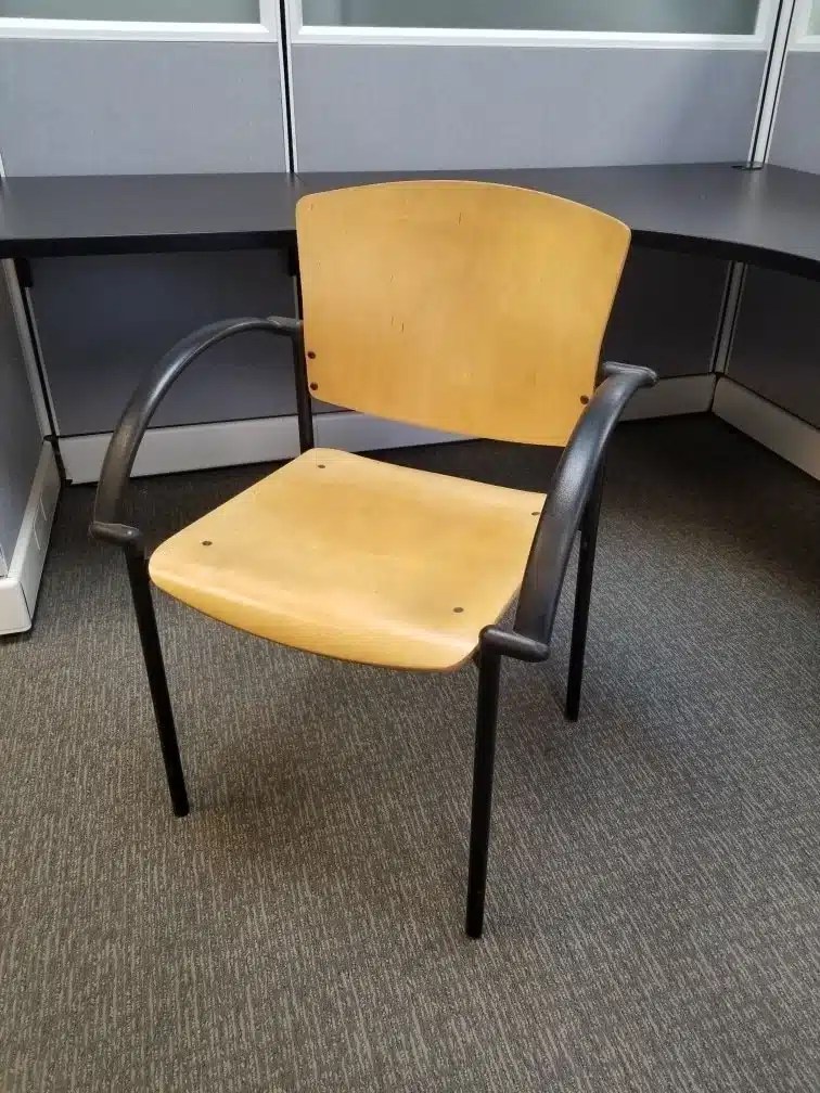 Used black frame wood side chairs