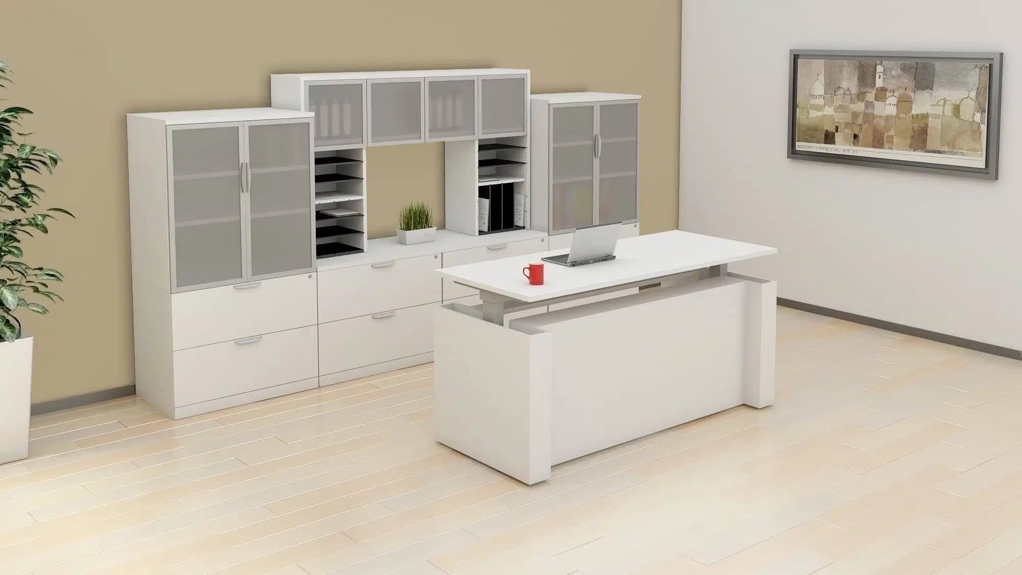White Executive Height Adjustable Desk For Sale Buy Now