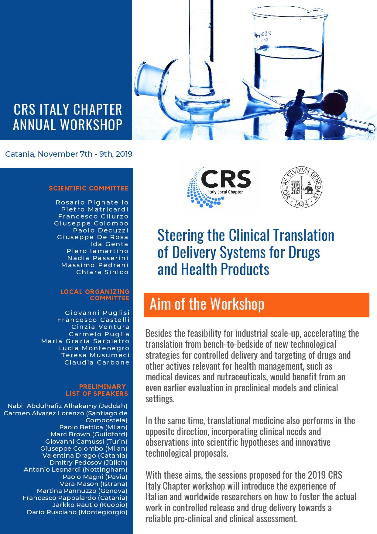 CRS Italy Chapter Annual Controlled Release Society (CRS)