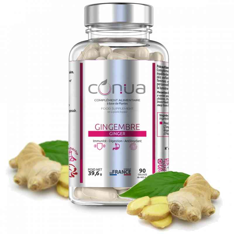 Ginger root stimulants aid digestion and an antioxidant prevent nausea