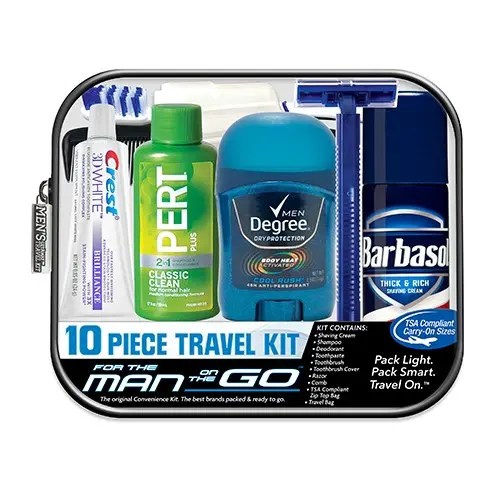 Men’s Deluxe 10 pc Travel Kit Convenience Kits