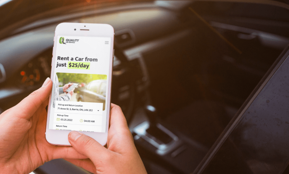 site design for Quality Car Rentals Convergine Corp.