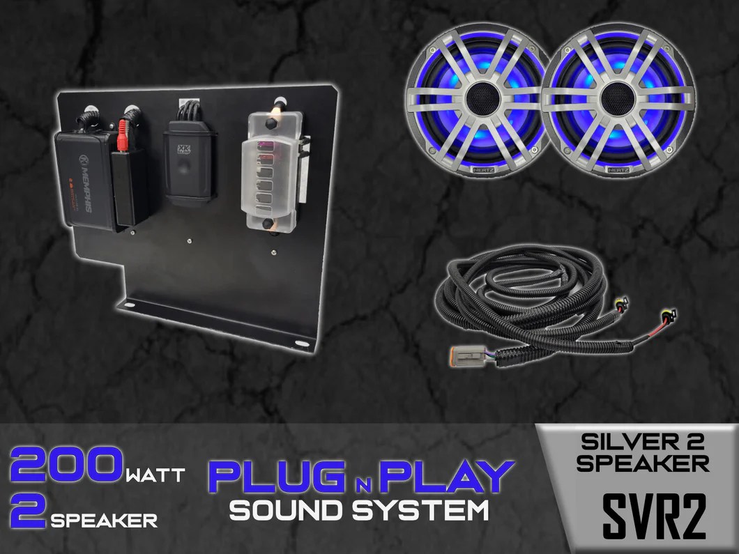 Evolution Golf Cart 200W PlugNPlay 2Speaker Sound System (Touchscre