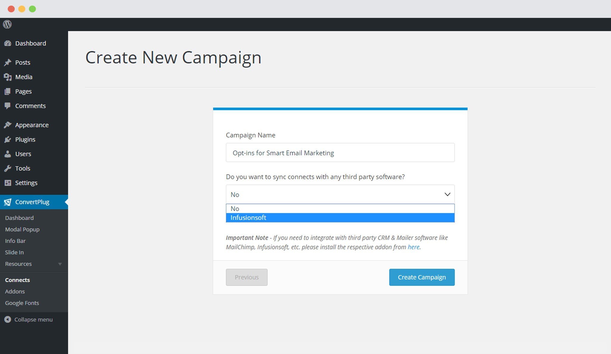 Infusionsoft & WordPress Popup Plugin ConvertPlug