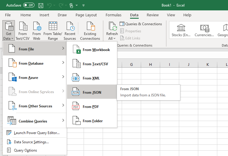 Cookiebot download as JSON, import in Excel
