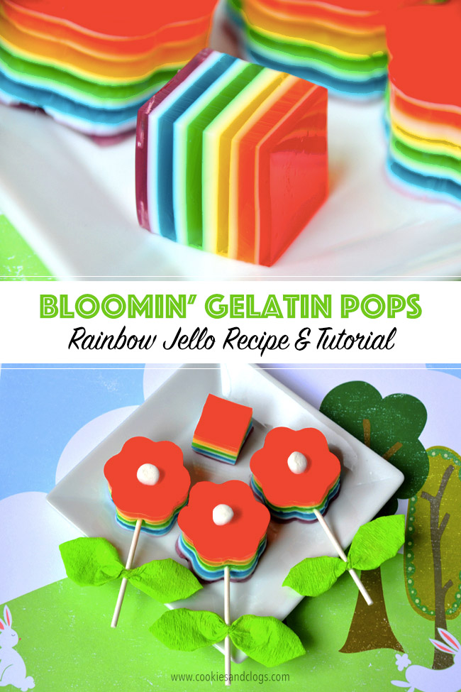 Spring Bloomin' Gelatin Pops Rainbow Jello Recipe & Tutorial