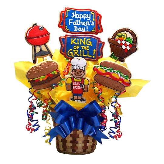Father's Day BBQ Grill themed Gift Basket Cookiesinbloom Cookie Gifts