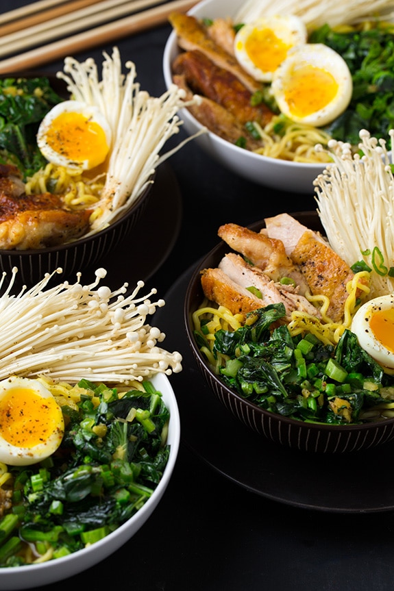 Chicken Ramen and Blood Orange Roasted Salmon with Blue Apron Cooking