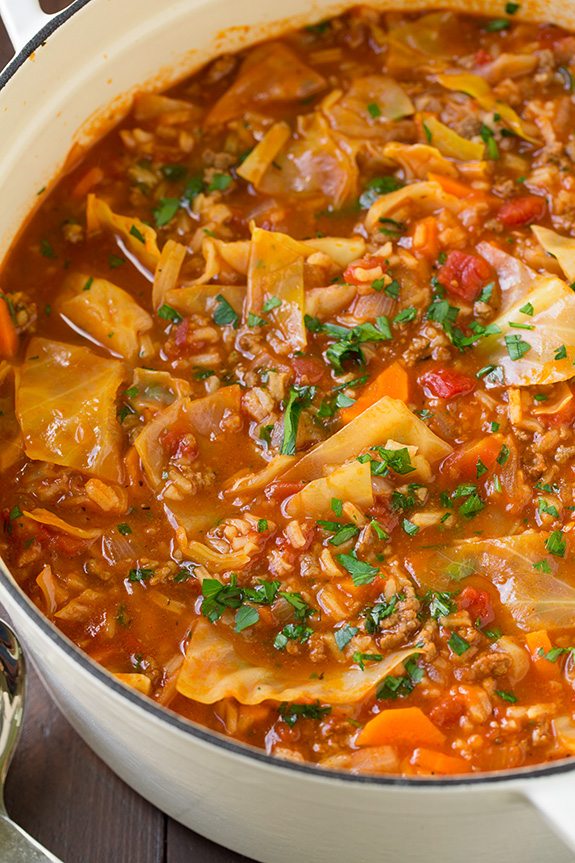 Easy Unstuffed Cabbage Roll Soup Recipe One Little.