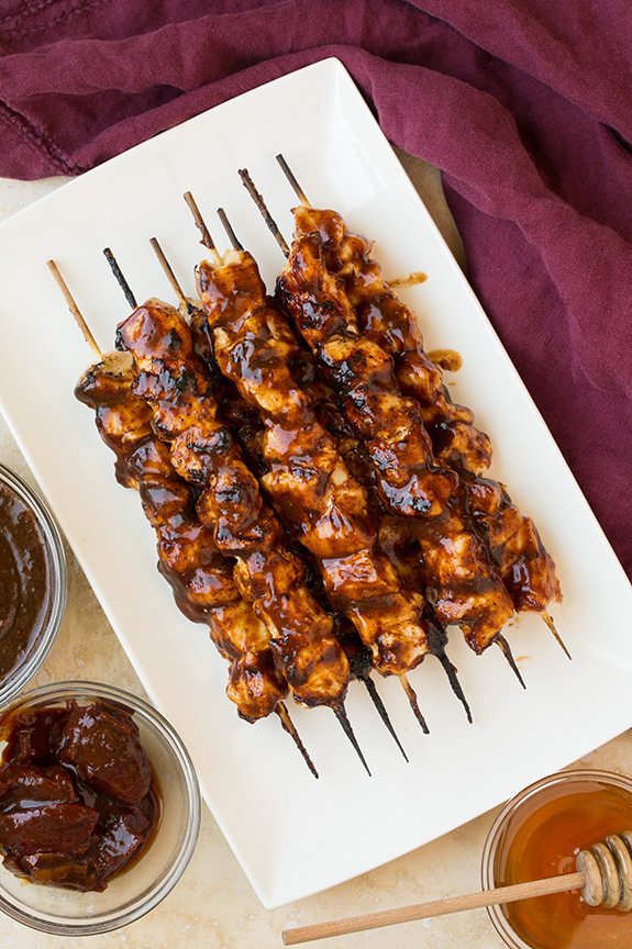 Honey Chipotle BBQ Chicken Skewers Cooking Classy