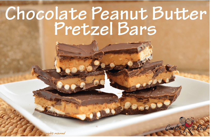 No Bake Chocolate Peanut Butter Pretzel Bars Cookin' It Real