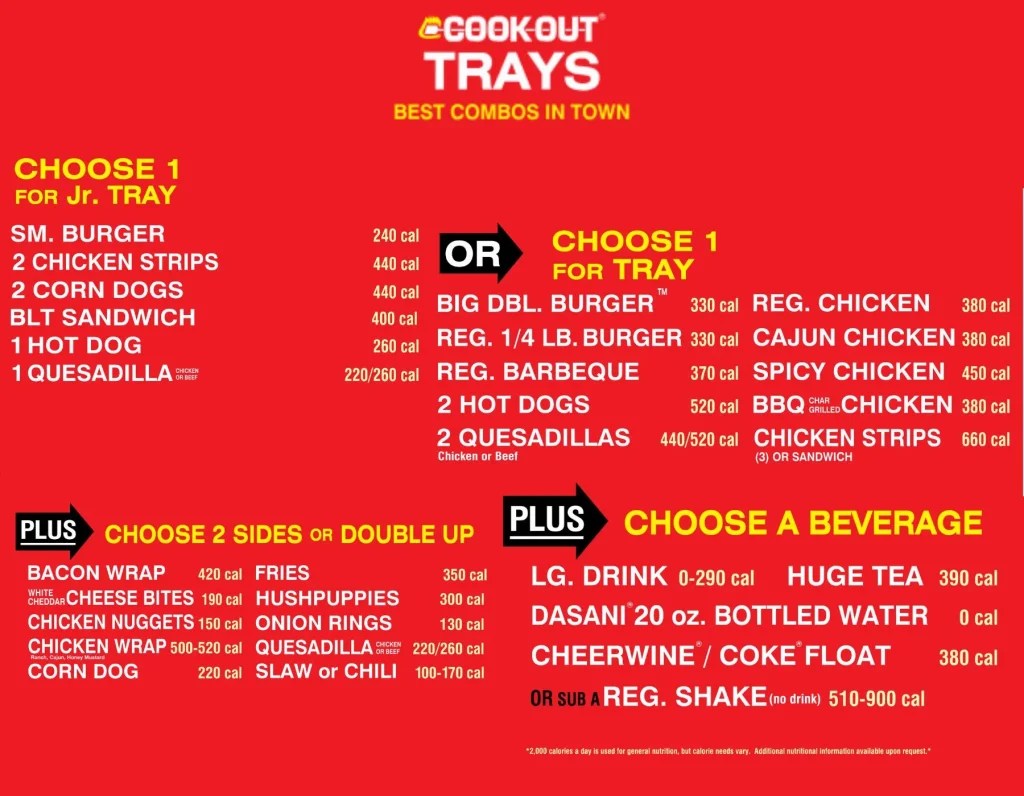 COOKOUT MENU PRICE (UPTODATE) 2024