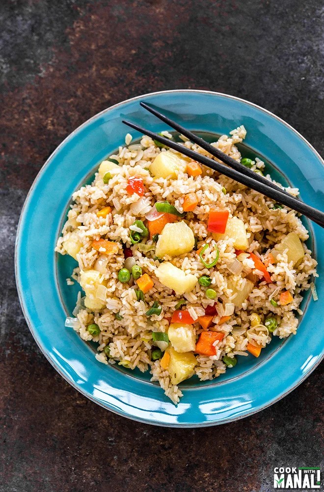 Instant Pot Vegan Pineapple Fried Rice + Video Cook With Manali