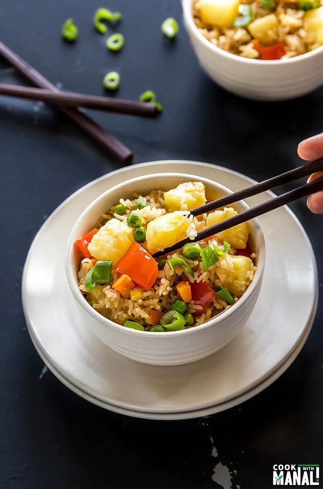 Instant Pot Vegan Pineapple Fried Rice + Video Cook With Manali