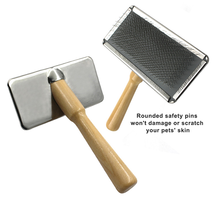 Wholesale China Cheap price Stainless Steel Dog Brush Wooden Handle