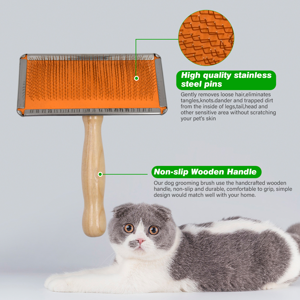Wholesale Wood Pet Slicker Brush factory and suppliers Kudi