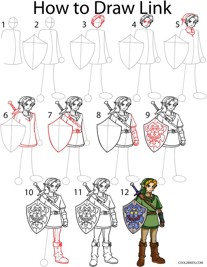 How to Draw Link (Step by Step Pictures)