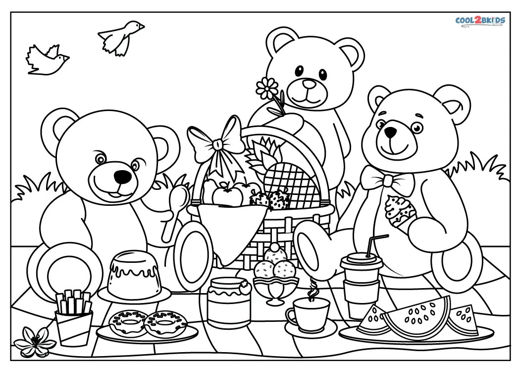 Teddy Bears Picnic Coloring Pages