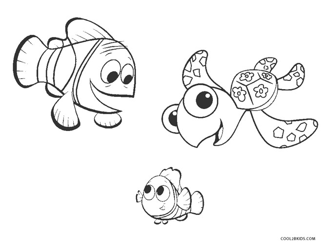 Nemo Sea Turtle Coloring Page