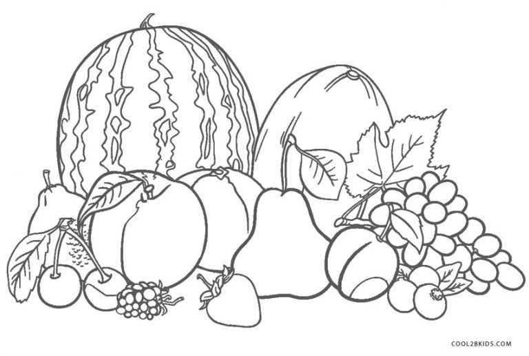 Desenhos de Frutas para colorir Páginas para impressão grátis