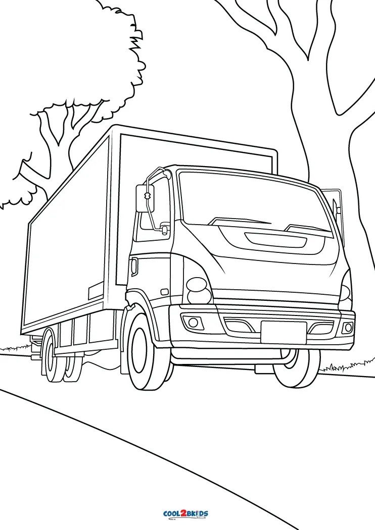 Semi Tractor Trailer Coloring Pages