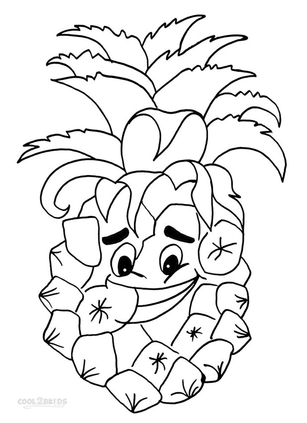 Ausmalbilder Ananas Malvorlagen kostenlos zum ausdrucken